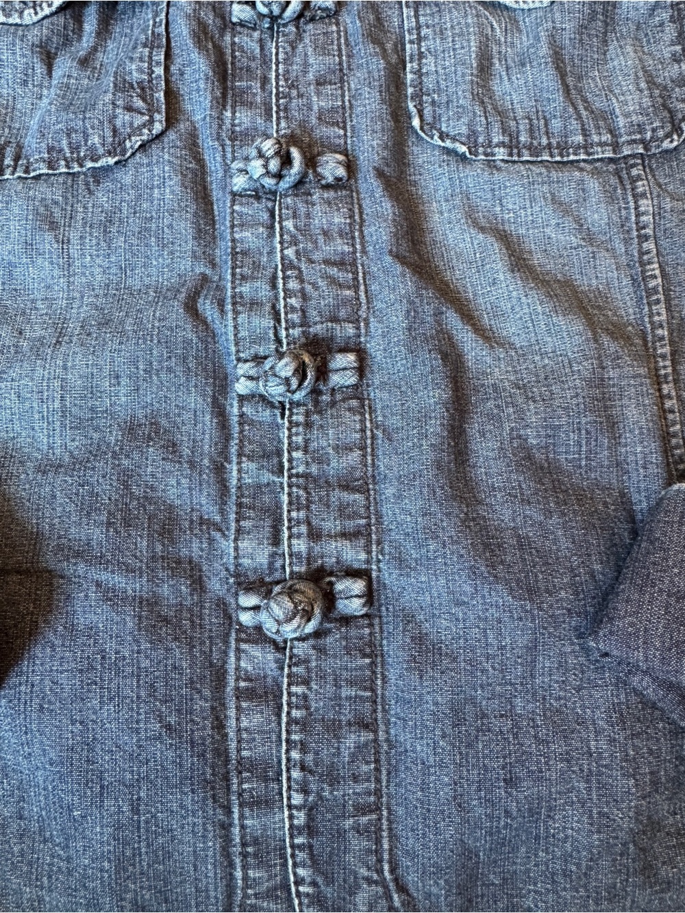 Denim Button-Front Ralph Lauren Top - Picture 2 of 7
